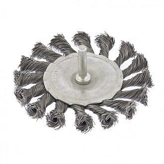 Щетка для дрели, 75 мм, плоская со шпилькой, крученая мет. проволока Matrix - фото 2