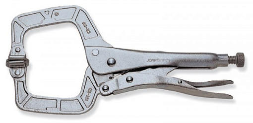 Фото 0 товара Зажим ручной с фиксацией, С-образный захват, 450 мм, 0-180 мм, Jonnesway