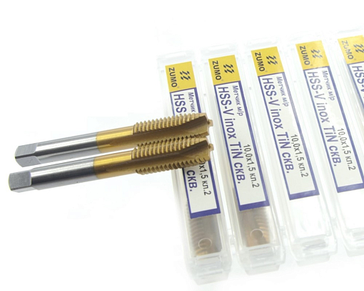 Фото 2 товара Метчик м/р 5х0.8 кл.2 HSS-V inox TiN скв. ZUMO