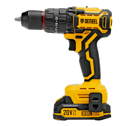 Фото 0 товара Дрель-шуруповерт аккумуляторная ударная бесщет. CIDH-BL-20, Li-Ion, 20 В, Denzel