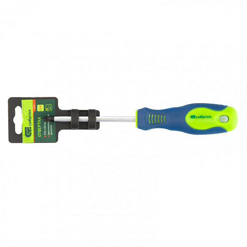 Фото 3 товара Отвертка, PZ2 х 100 мм, CrV, двухкомпонентная рукоятка Сибртех