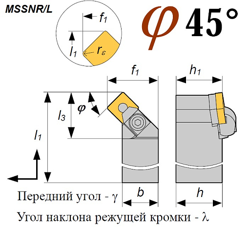 Фото 1 товара Резец MSSNR 2525 M12 проходной