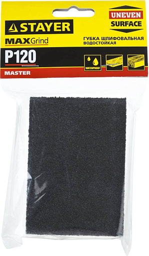 Фото 1 товара Губка шлифовальная STAYER 100х68х26мм, Р120, четырехсторонняя, 3560-1_z01