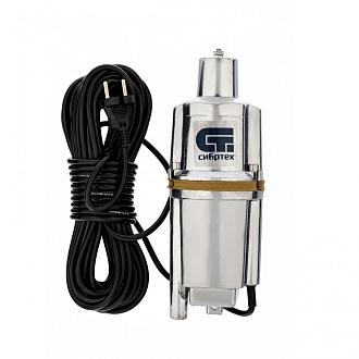 Вибр. насос СВН300Н-15, нижний забор, 300 Вт, напор 75 м, 1200 л/ч, кабель 15 м Сибртех - фото 1