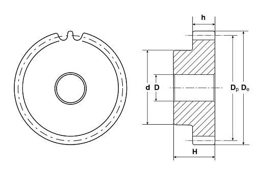 Фото 1 товара Зубчатая шестерня со ступицей, M=1, Z=12 PM26012 TECHNIX