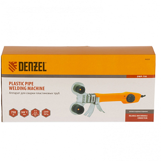 Аппарат для сварки пласт. труб DWP-750, 750 Вт, 0-300 град, 4 насадки, 20-40 мм Denzel - фото 8