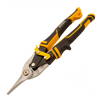 Ножницы по металлу, 270 мм, прямой рез, сталь-CrMo, трехкомпонентные рукоятки Denzel - фото 1