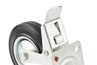 Колесо поворотное с тормозом D 200 мм, крепление платформенное Сибртех - фото 2