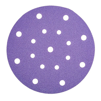 Круг абразивный шлифовальный под липучку "Purple Sandpaper" auto Р40 (150мм; 17 отверстий; 25шт) - фото 1