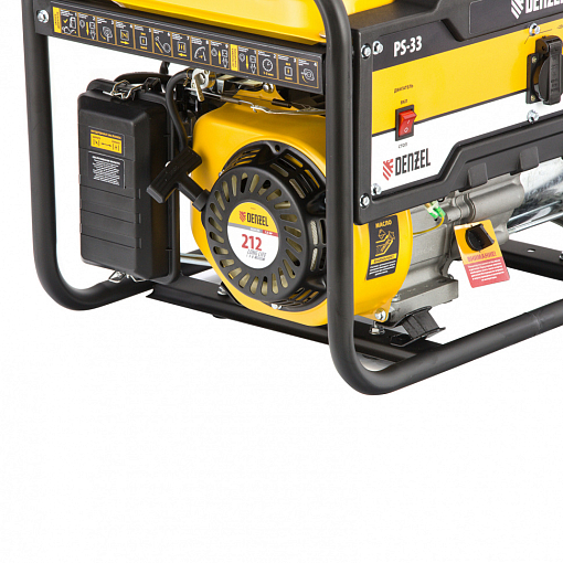 Фото 4 товара Генератор бензиновый PS 33, 3.3 кВт, 230 В, 15 л, ручной стартер Denzel