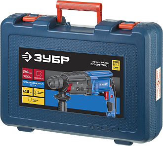 ЗУБР 750 Вт, 0-1100 об/мин, 0-4500 уд/мин, кейс, перфоратор горизонтальный ЗП-24-750 К Профессионал - фото 6