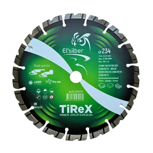 Фото 0 товара Круг алмазный 1A1RSS/W D354-3.2T-8+2W-25.4/20H+1P "TiReX" Elsilber