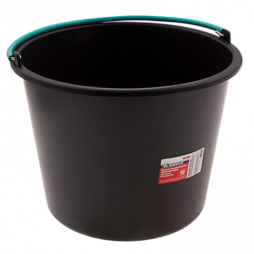 Фото 3 товара Ведро строительное пластмассовое 12 л, ударопрочное, обрезиненная ручка Matrix