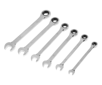 Набор ключей комбинированных трещоточных 11-17мм (6шт) - фото 1
