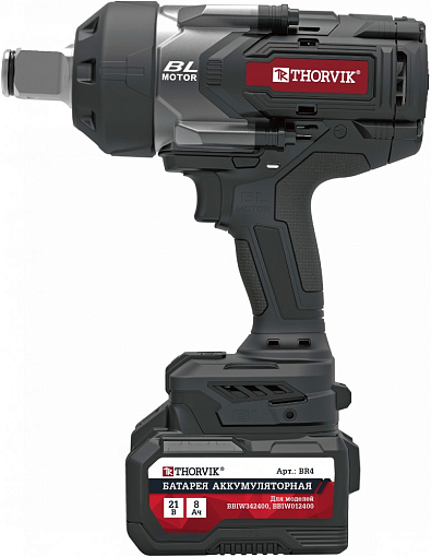Фото 1 товара Гайковерт ударный аккумуляторный бесщёточный 1"DR, 21В, 2400 Нм, THORVIK