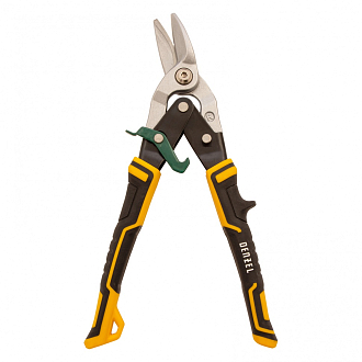 Ножницы по металлу, 270 мм, прямой и правый рез, сталь-СrMo, трехкомпонентные рукоятки Denzel - фото 3