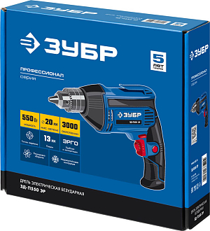 ЗУБР 550 Вт, дрель безударная реверсивная ЗД-П550 ЭР Профессионал - фото 7