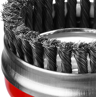 Усиленная щетка чашечная для УШМ MIRAX 35144-125 125 мм, проволока 0.5 мм - фото 2