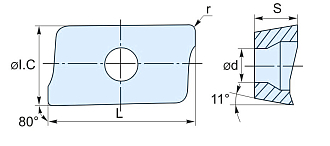 APMT 1604PDER-H2 LF6018 фрезерная пластина Deskar - фото 2