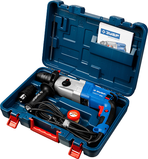 Фото 8 товара ЗУБР 800 Вт, 0-1200 об/мин, 0-4800 уд/мин, кейс, перфоратор горизонтальный ЗП-28-800 КМ Профессионал