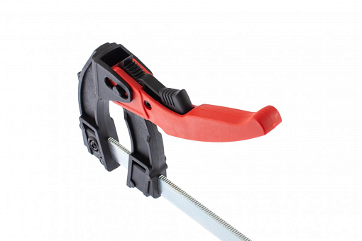 Фото 2 товара Струбцина реечная быстрозажимная, пластиковый корпус рычажно-храповой механизм, 250 х 90 х 340 мм, штанга 5 х 20 мм Matrix