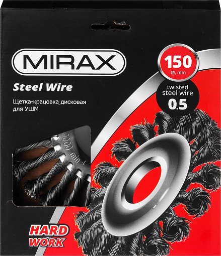 Фото 1 товара Щетка-крацовка дисковая для УШМ MIRAX 35140-150 150 мм