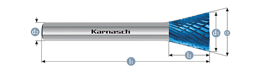 Фото 0 товара Борфреза перевернутый конус тип N WKN 3х5 dхв=3 Lобщ=38 Blue-Tec Karnash арт. 11.5096-005