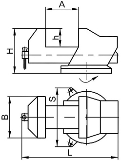 Тиски слесарные с наковальней стальные поворотные T-160CM БЗСП - фото 2