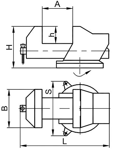 Фото 1 товара Тиски слесарные с наковальней стальные поворотные T-160CM БЗСП
