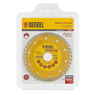 Диск отрезной алмазный 125х22,2 мм, сухая резка, Turbo Denzel - фото 2