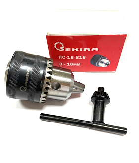 Патрон сверлильный ПС-6 В10 (1,0-6 мм) с ключом Sekira - фото 3