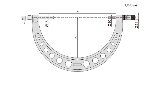 Фото 1 товара Микрометр МРИ-1200, 0.01мм (индикатор не входит в компл), INSIZE