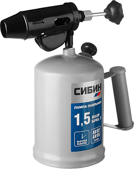 Лампа паяльная СИБИН 1,5 л, стальной эжектор,40670 - фото 2