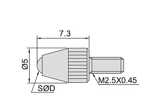 Наконечник для индикатора часового типа шариковый твердосплавный, INSIZE - фото 2