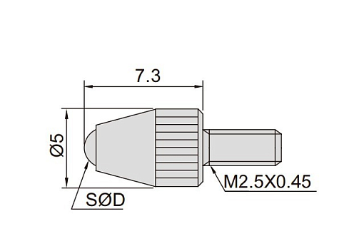 Фото 1 товара Наконечник для индикатора часового типа шариковый твердосплавный, INSIZE