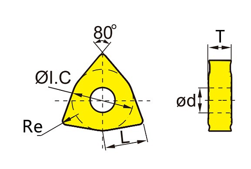 Фото 1 товара WNMG080404-GMR KT1253 пластина для обработки стали