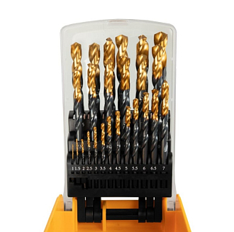 Набор сверл по металлу 1-13 мм, HSS-Tin, Golden Tip, 25 шт Denzel - фото 1