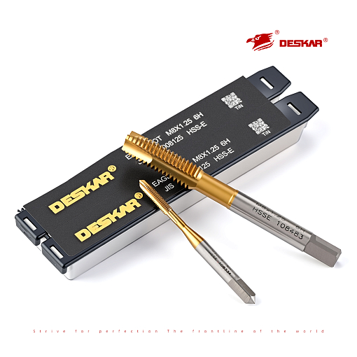 Фото 4 товара Метчик М 8х1.25 6H HSS-E TiN прямой с подточ. скв. DIN371 Deskar