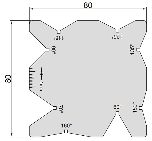 Фото 1 товара Шаблон для измерения угла заточки сверл INSIZE