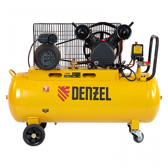 Компрессор воздушный BCV2200/100, ременный привод, 2.2 кВт, 100 литров, 370 л/мин Denzel - фото 7