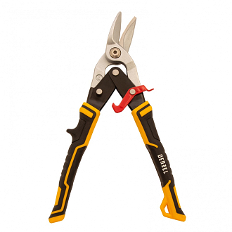 Ножницы по металлу, 270 мм, прямой и левый рез, сталь-СrMo, трехкомпонентные рукоятки Denzel - фото 3