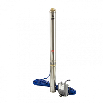 Скважинный насос DWC-4-140, центробежный, d 4 , 2000 Вт, 6000 л/ч, напор 140 м Denzel - фото 1