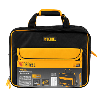 Сумка для инструмента, 400х170х300 мм, 3 отделения, 28 карманов, наплечный ремень Denzel - фото 9