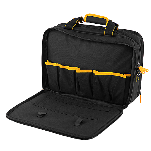 Фото 4 товара Сумка для инструмента, 400х170х300 мм, 3 отделения, 28 карманов, наплечный ремень Denzel