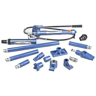 Растяжка гидравлическая, 10 т, набор из 16 пред., 7 сменных насадок, в пласт. кейсе Stels - фото 1