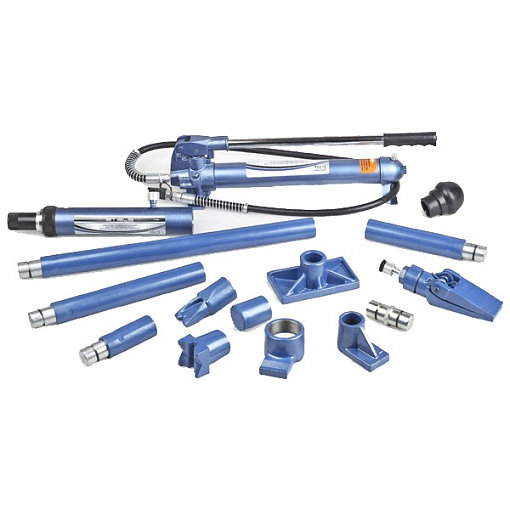 Фото 0 товара Растяжка гидравлическая, 4 т, набор из 16 пред., 7 сменных насадок, в мет. кейсе Stels