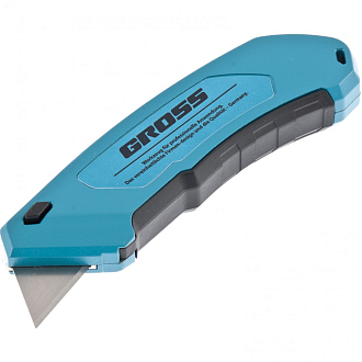 Нож, 130 мм, алюм. корп., выдвижное трап. лезвие 18 мм (SK-5), 4 лезвия Gross - фото 2