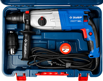 ЗУБР 800 Вт, 0-1200 об/мин, 0-4800 уд/мин, кейс, перфоратор горизонтальный ЗП-28-800 КМ Профессионал - фото 8