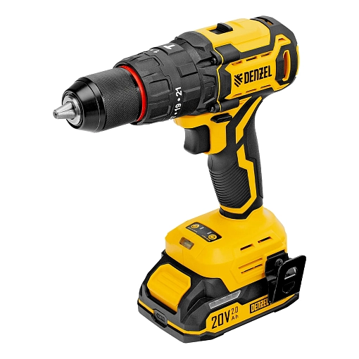 Фото 2 товара Дрель-шуруповерт аккумуляторная ударная бесщет. CIDH-BL-20, Li-Ion, 20 В, Denzel