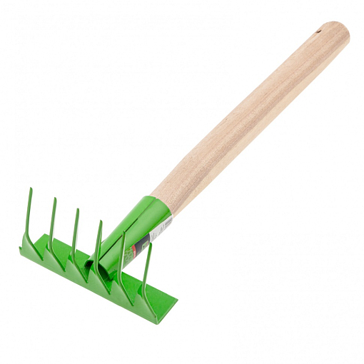 Фото 1 товара Грабли витые 6 - зубые, 120 х 390 мм, стальные, деревянная рукоятка, Агроном, Россия, Сибртех